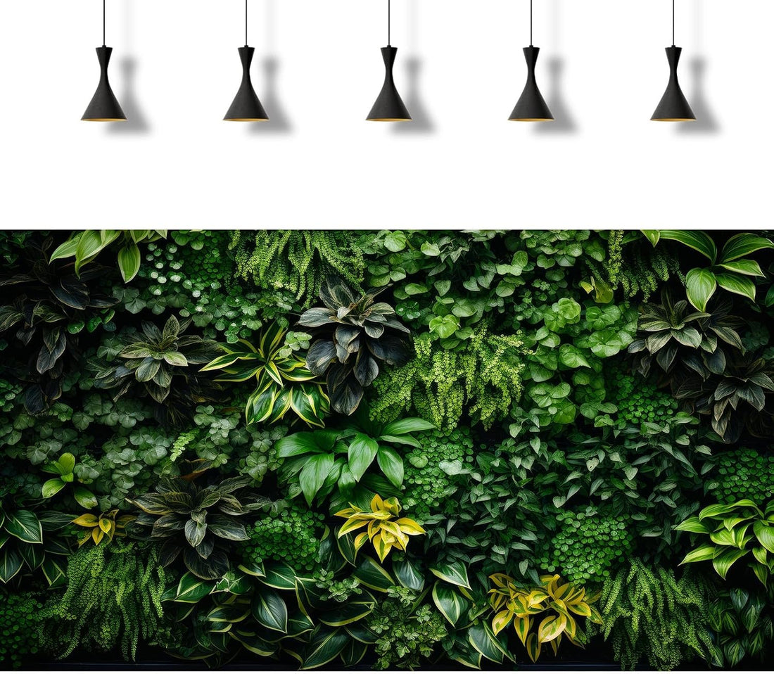 2 Packs Rock Wall Reptile Tank Background Lush Green Tropical Leaves
