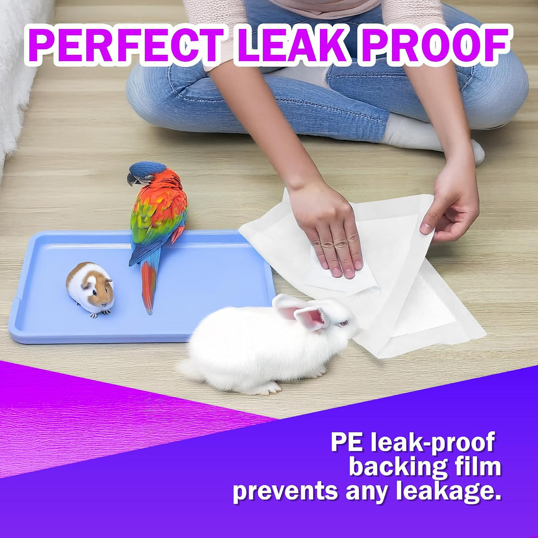 HA SHI Absorbent Bird Cage Liner - 27.9 x 16.1 Inches, 50 Pads