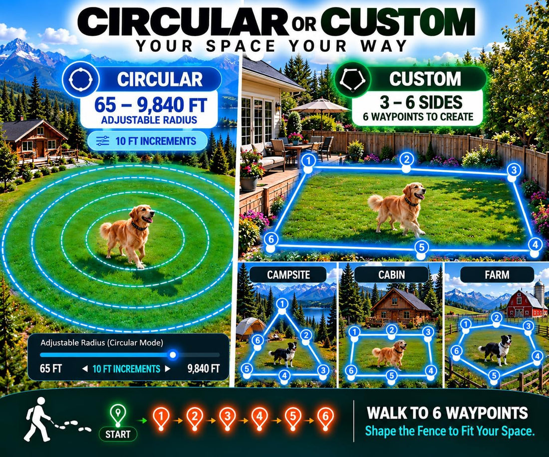Wireless Dog Fence, GPS Dog Collar Fence System No Subscription