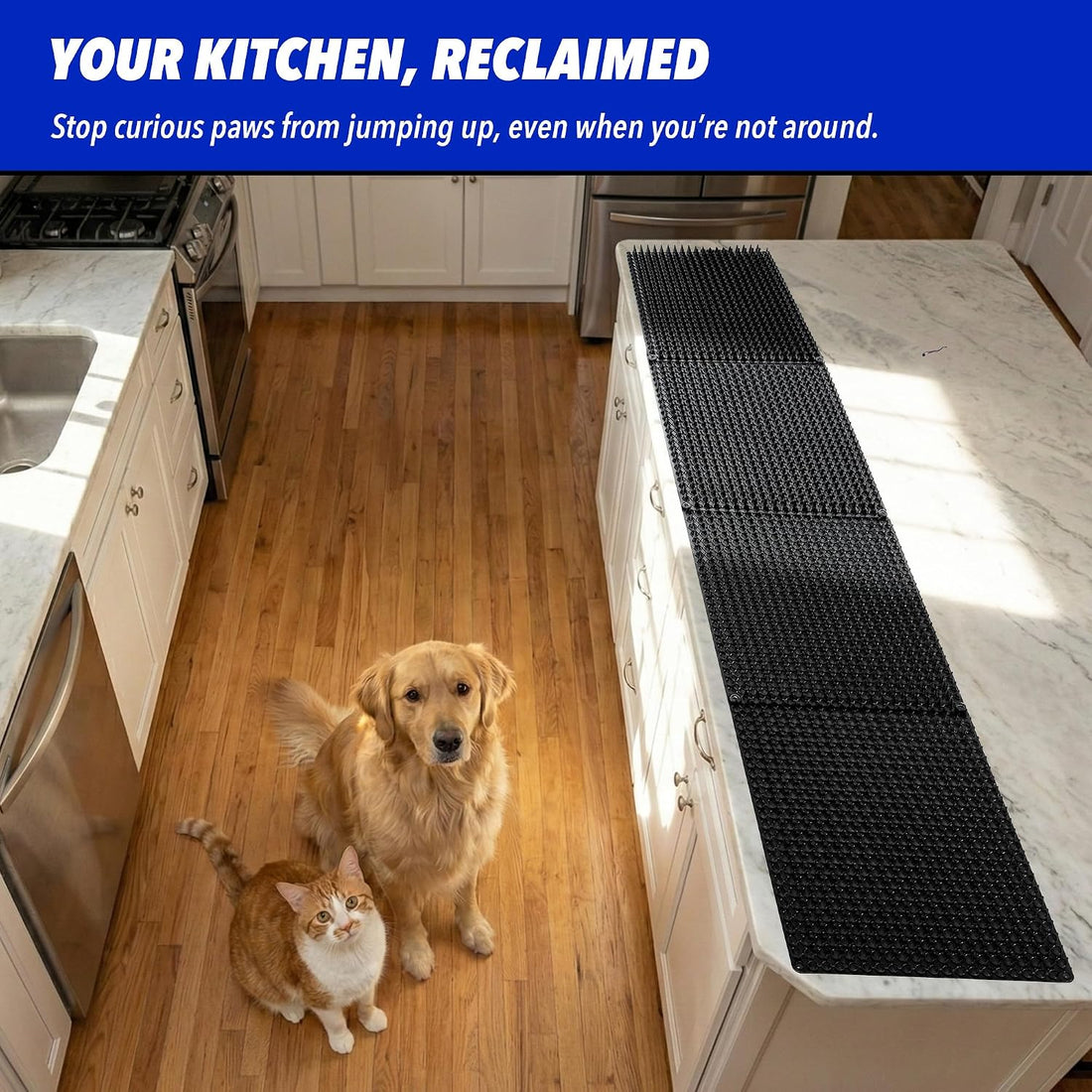 Black Cat Scat Mat 8 Pack, Cat Deterrent Mat