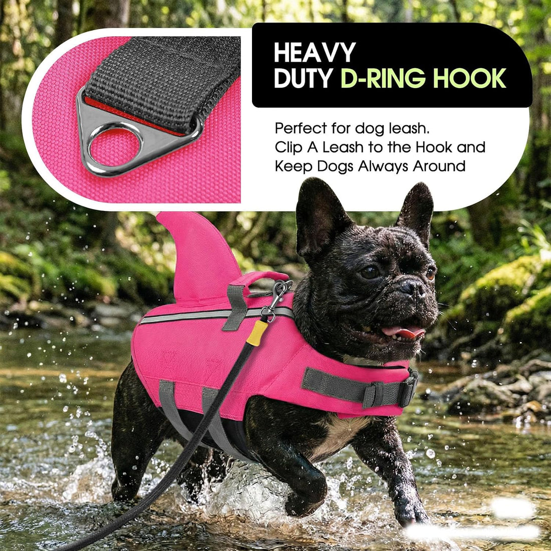 Dog Life Jacket, Small Dog Shark Life Vest for Swimming