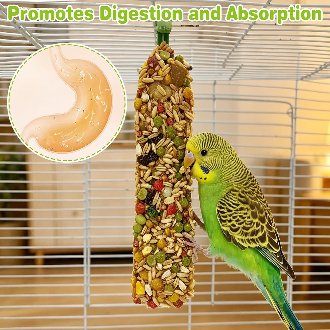 Parakeet Treats Sticks 3 PCS Bird Cereal Snacks Natural Chewing Toys