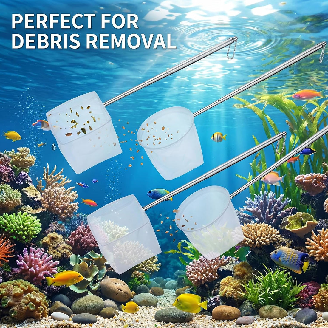 4 Pack Aquarium Fish Net 3" 3.74" Shrimp Nets Small Fish Net for Tank