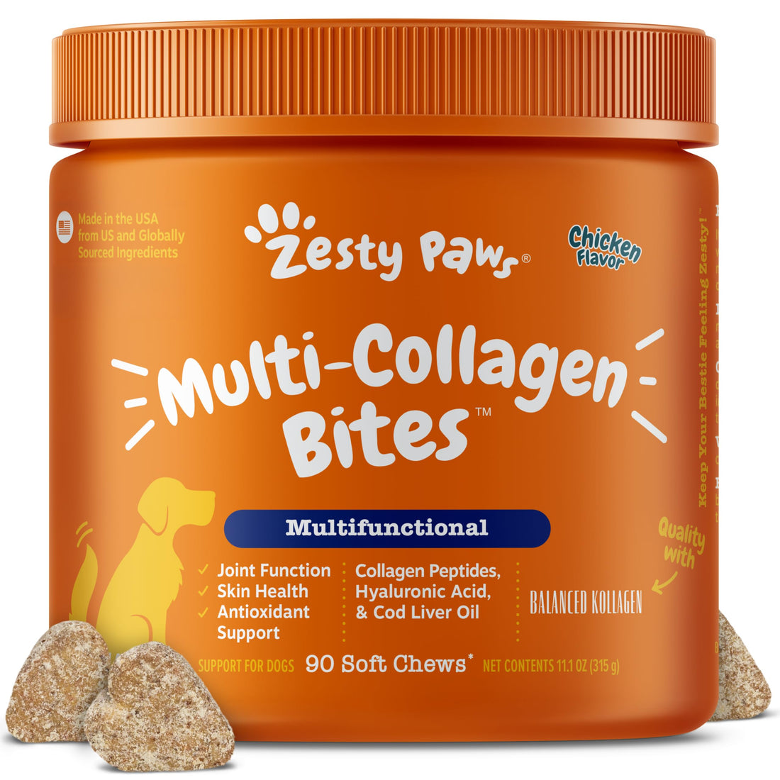 Zesty Paws Multi Collagen Soft Chews for Dogs - for Hip