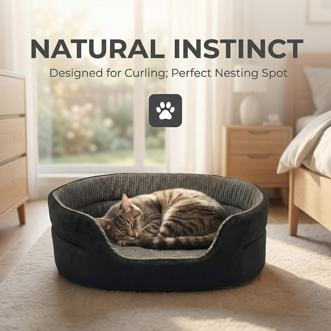 Small Dog Bed Cat Bed 16x20 Inch, Calming Pet Bed for Dogs & Cats