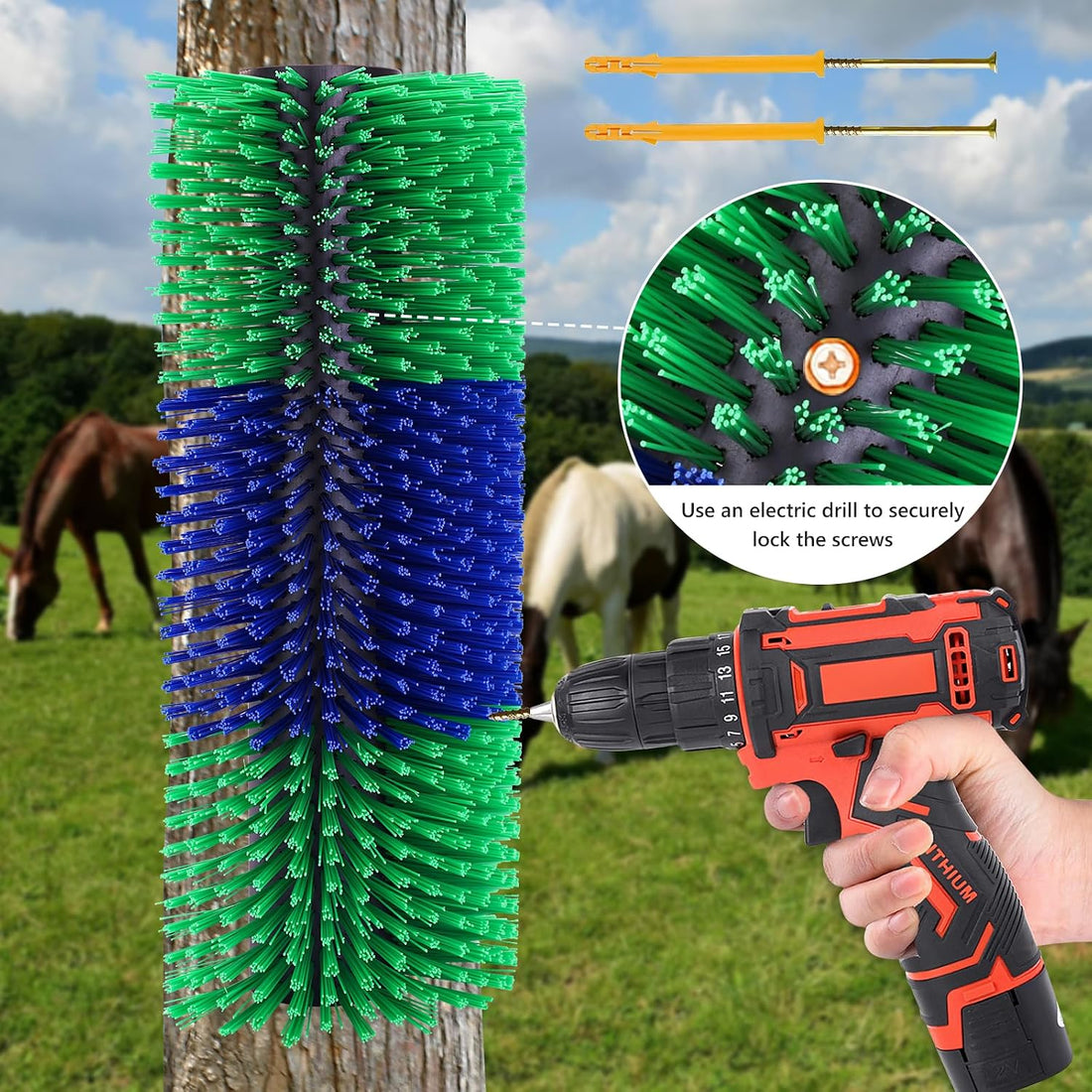 Livestock Scratching Brush for Horse Goat Cattle Cow Sheep Pig
