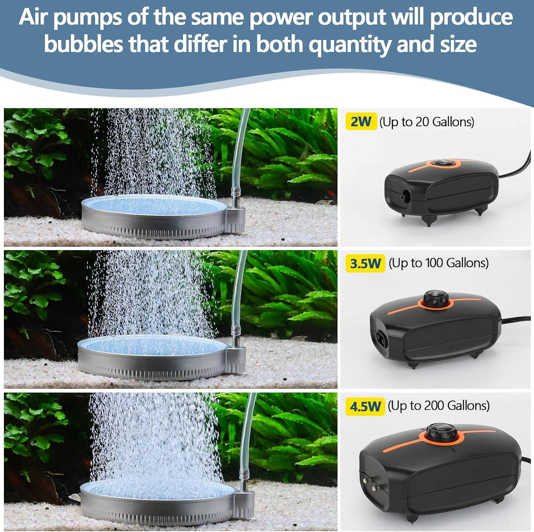 hygger Nano Air Stone for Aquariums, High Dissolved Oxygen Diffuser