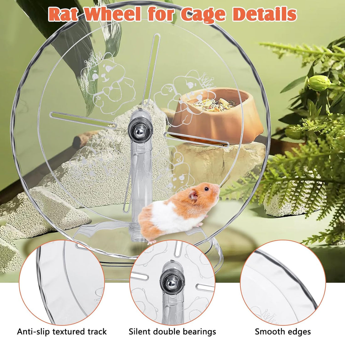 Hamiledyi Silent Hamster Wheel 9.4 Inch Small Animals Running