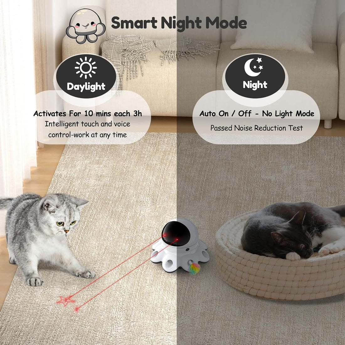 ORSDA Cat Laser Toy, 2-in-1 Interactive Automatic Motion Activated