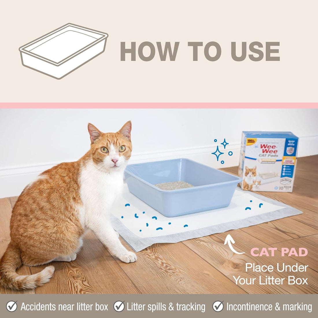 Four Paws Wee-Wee Cat Pads, Fresh Scent, 10 Count