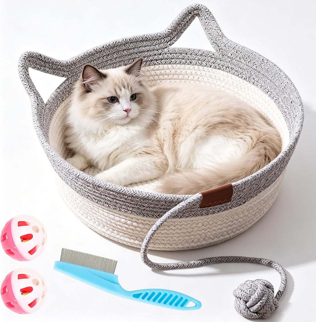 Instinct Basket for Cats, 35/40/46cm Stimuli Handwoven Cat Basket Bed