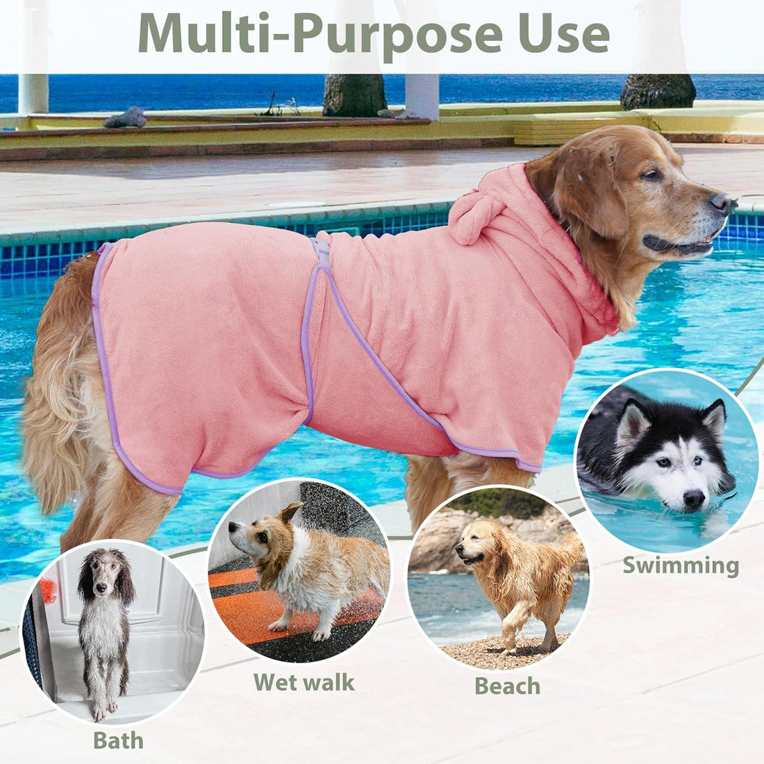 Dog Bathrobe Super Absorbent Towel Robe