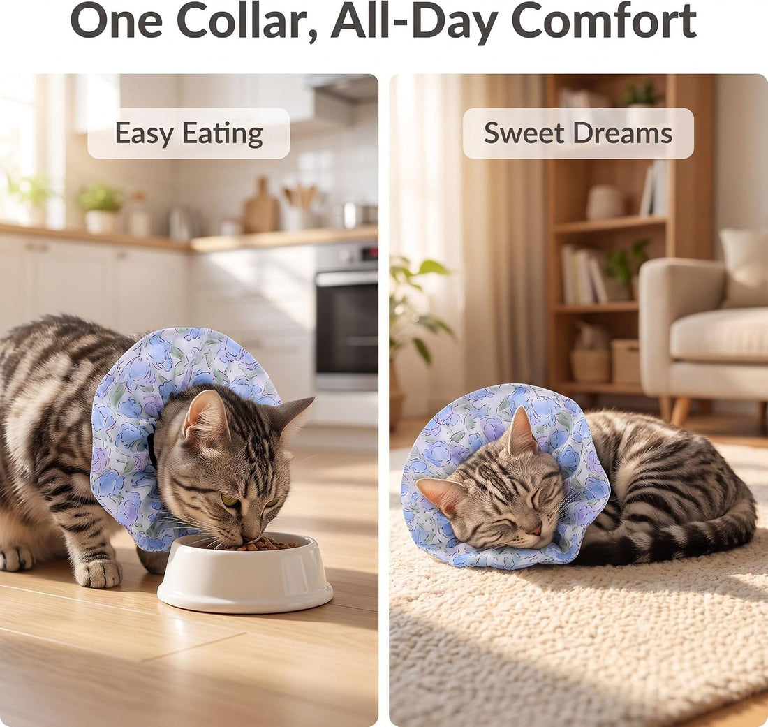 Soft Cat Recovery Collar, Adjustable Pet Cone Alternative for Cats