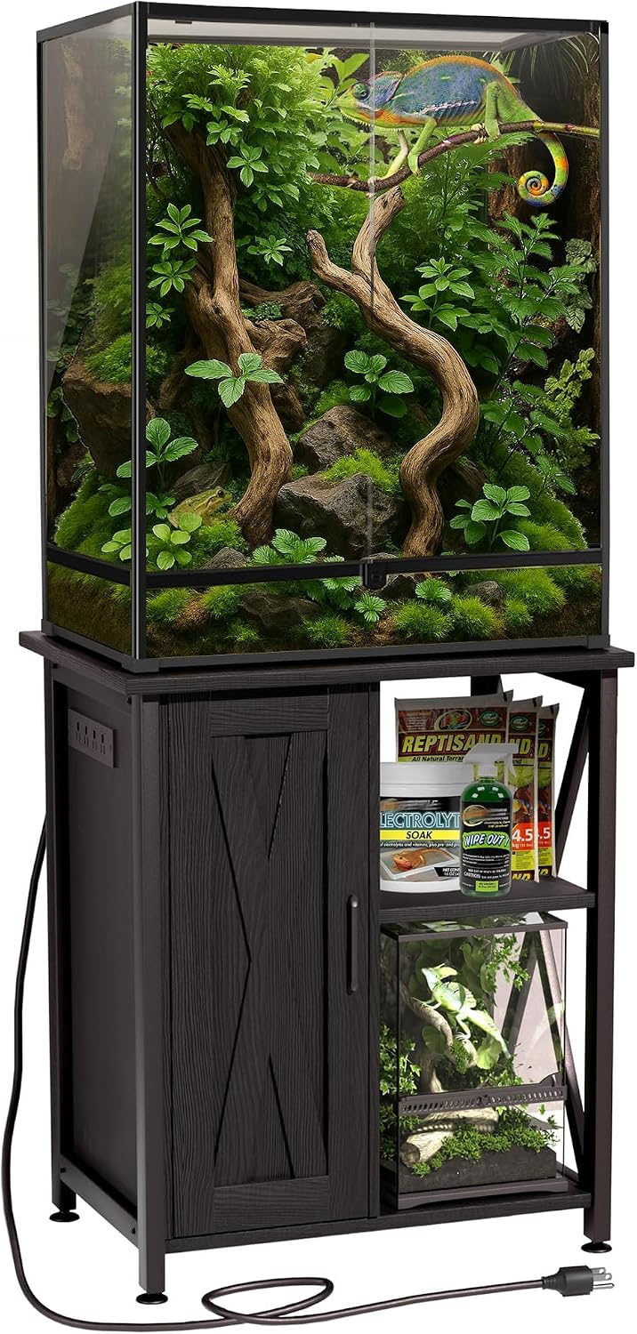 Herture 120 Gallon Reptile Tank Stand, 4x2x2 Reptile Enclosure Stand