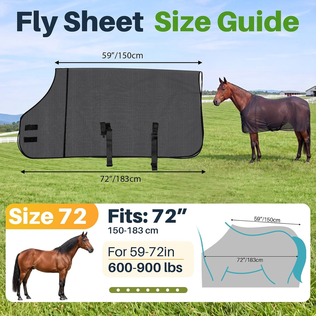 Breathable Mesh Horse Fly Sheet for Summer
