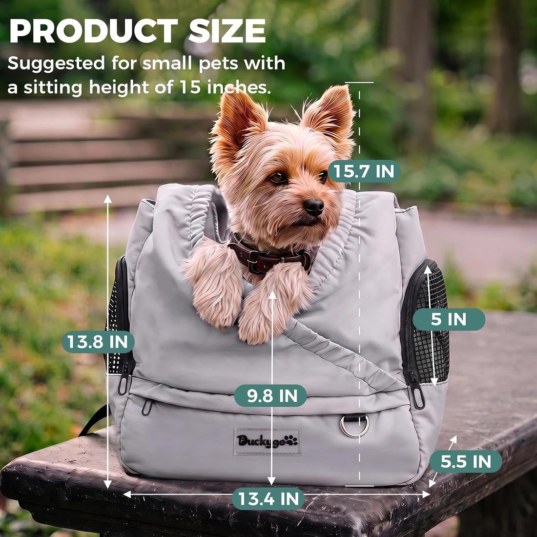 Small Dog Sling Carrier, Hands-Free, Gray, 4-13Lbs