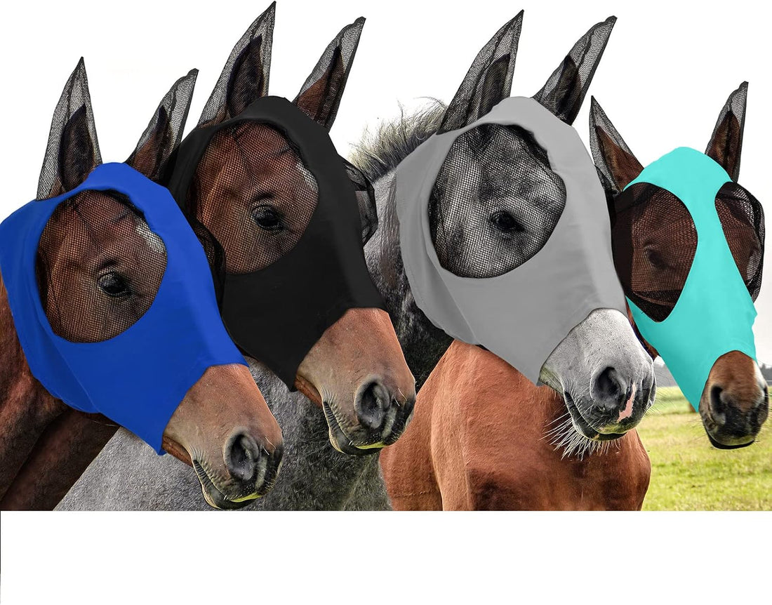 Frienda 4 Pcs Horse Fly Mask with Ear