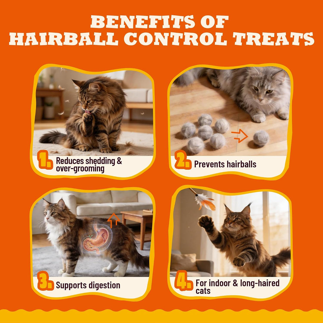 9 oz Hairball Control Treats with Cat Constipation Cat Grass