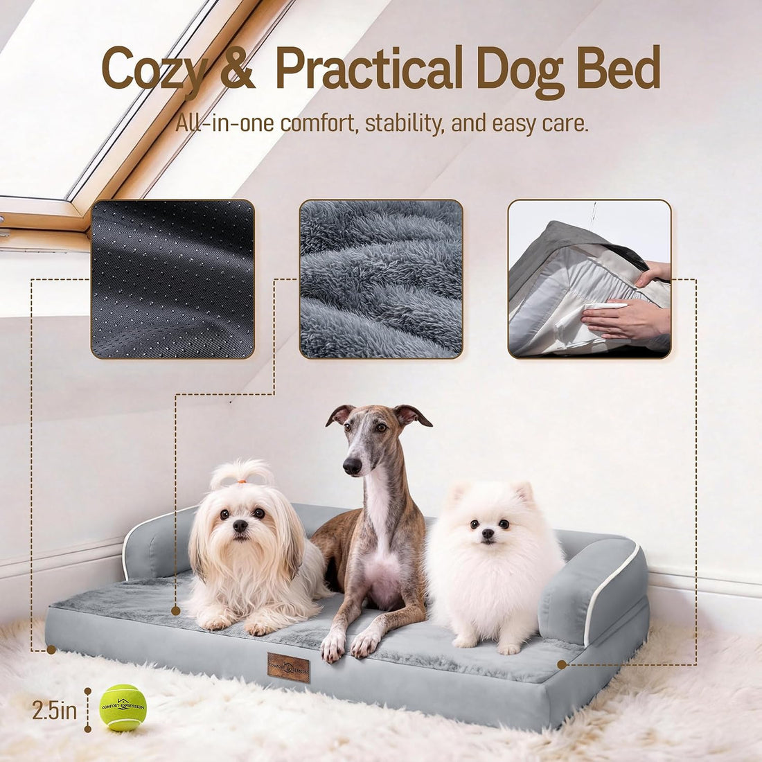 Comfort Expression Orthopedic XL Dog Bed for Large and Extra Large