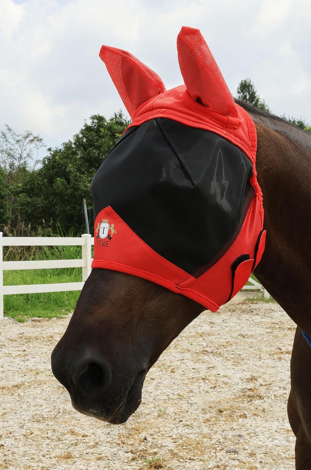 T TEKE Fine Mesh Horse Fly Mask with Ears