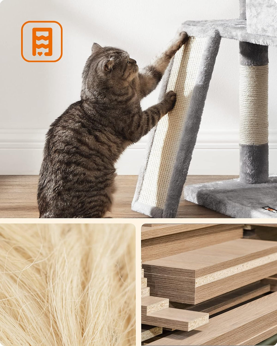 Feandrea Cat Tree, 45.3-Inch Cat Tower