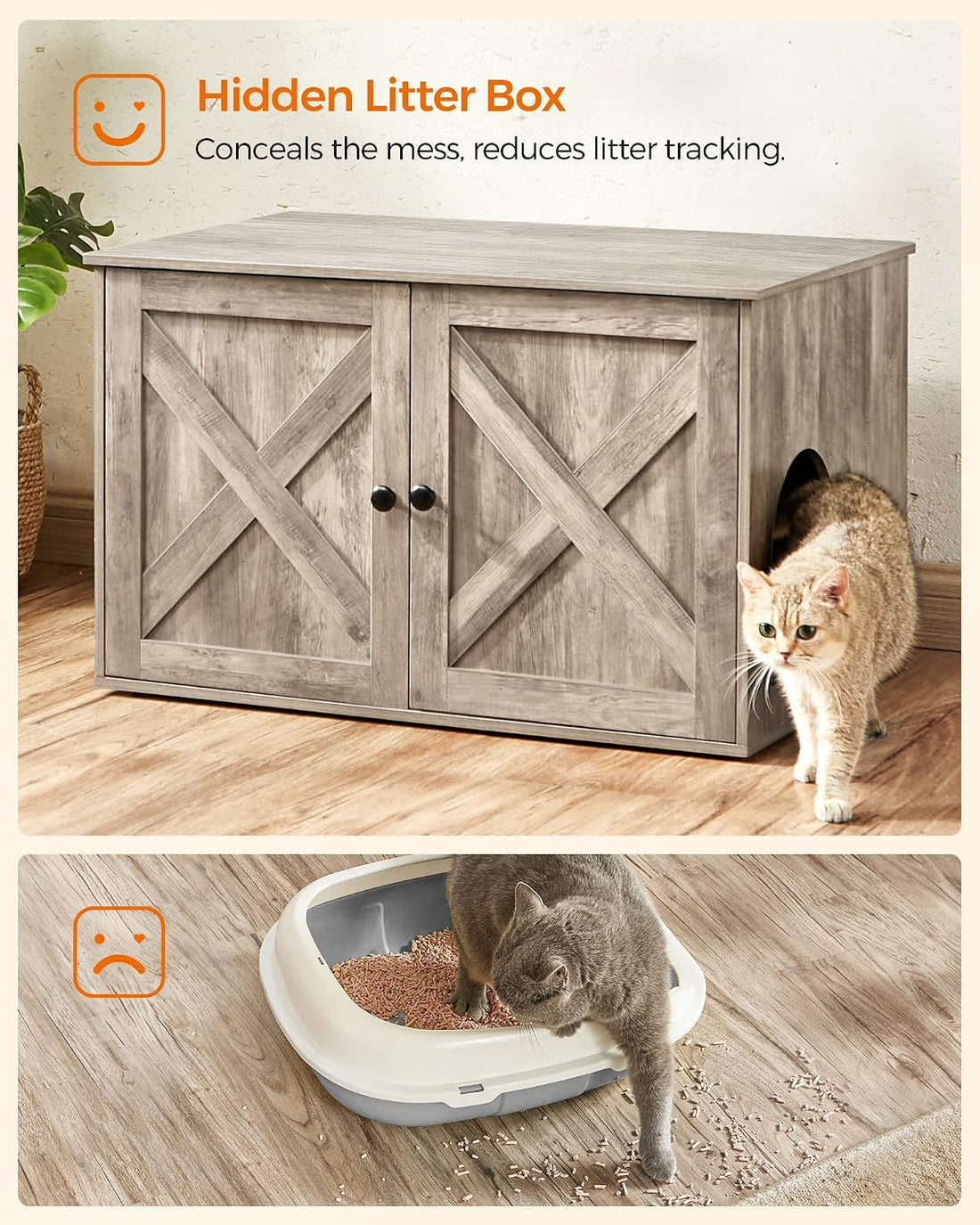 Feandrea Cat Litter Box Enclosure