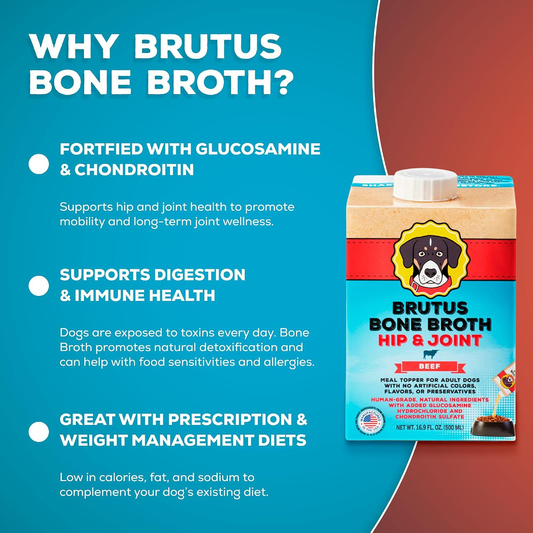 Brutus Beef Bone Broth for Dogs