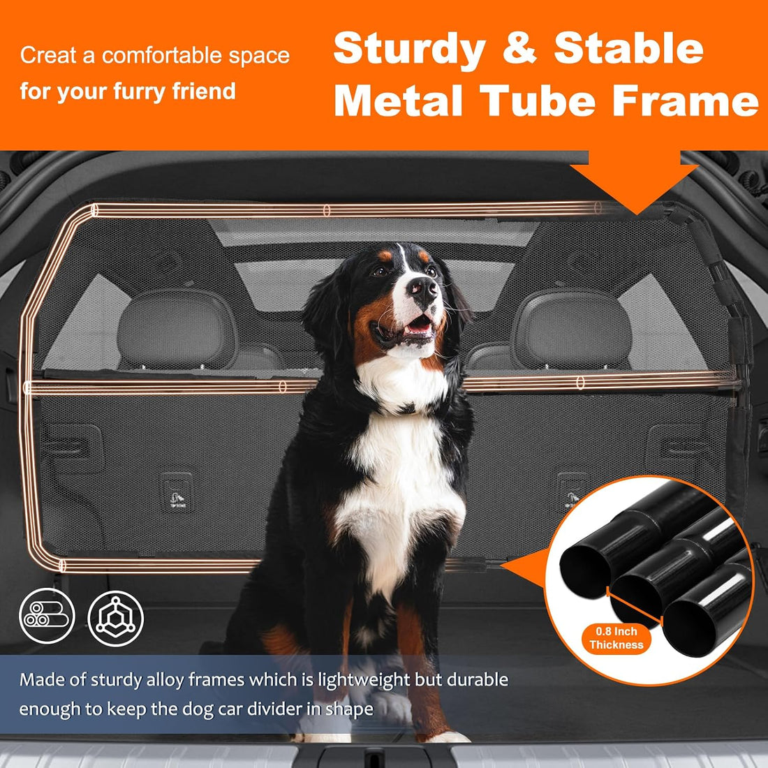 Furggis Dog Barrier for Car, 50" Wide SUV Dog Barrier for Cargo Area