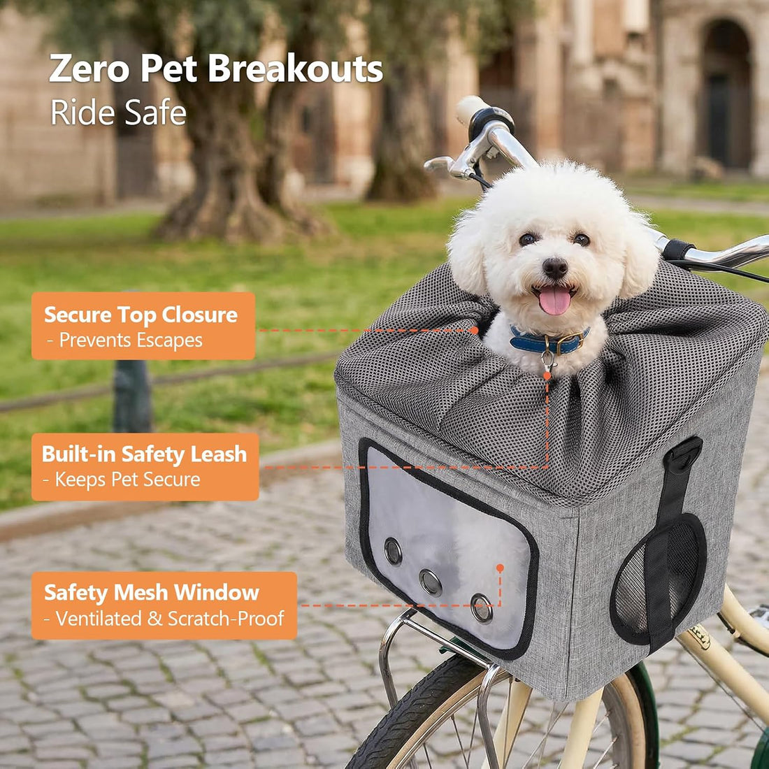 Ownpets Large Bike Front Basket Pet Carrier