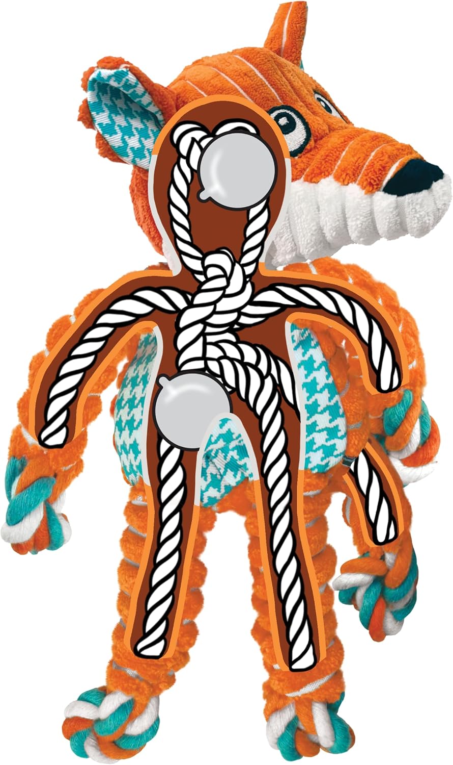 KONG Floppy Knots Rope and Plush Dog Toy