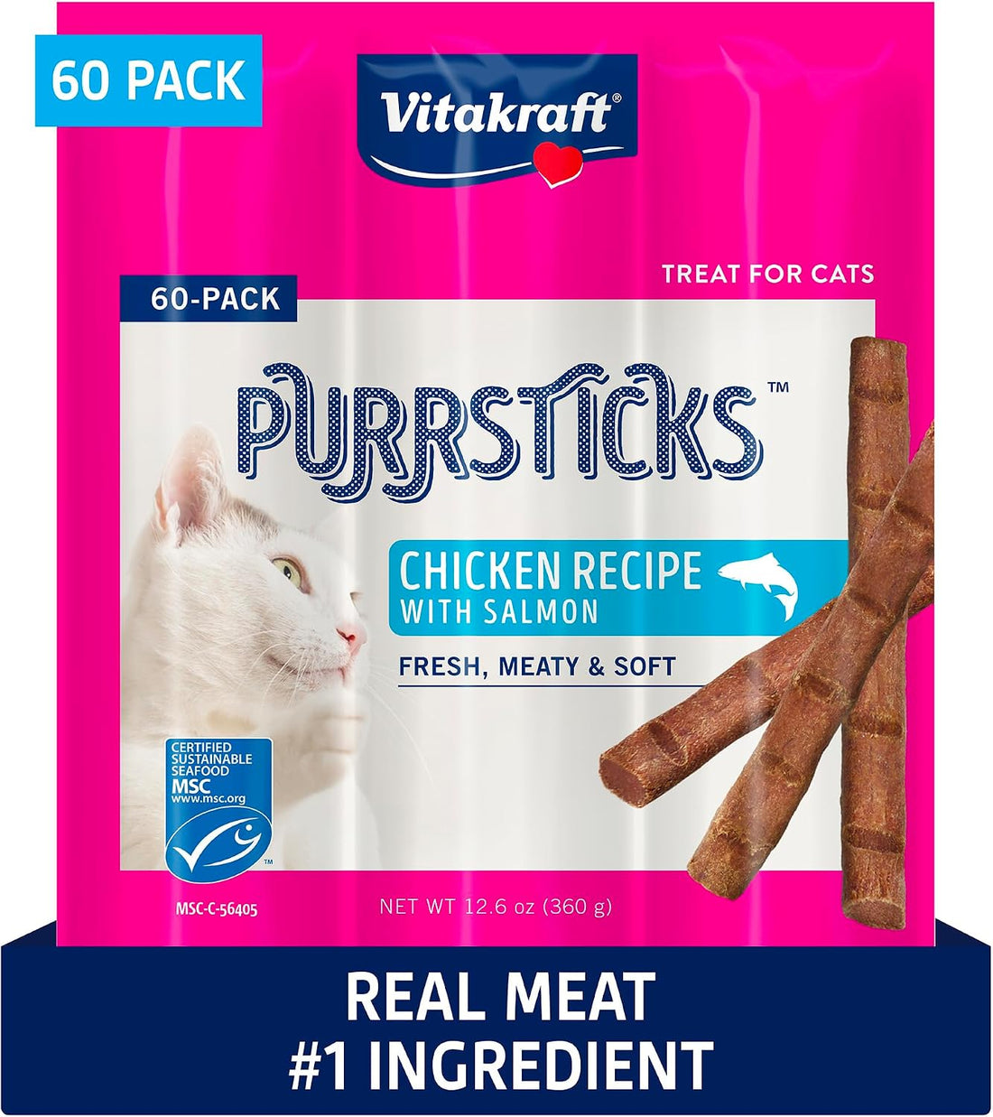 Vitakraft PurrSticks Cat Treat, Chicken Recipe, 6 Count