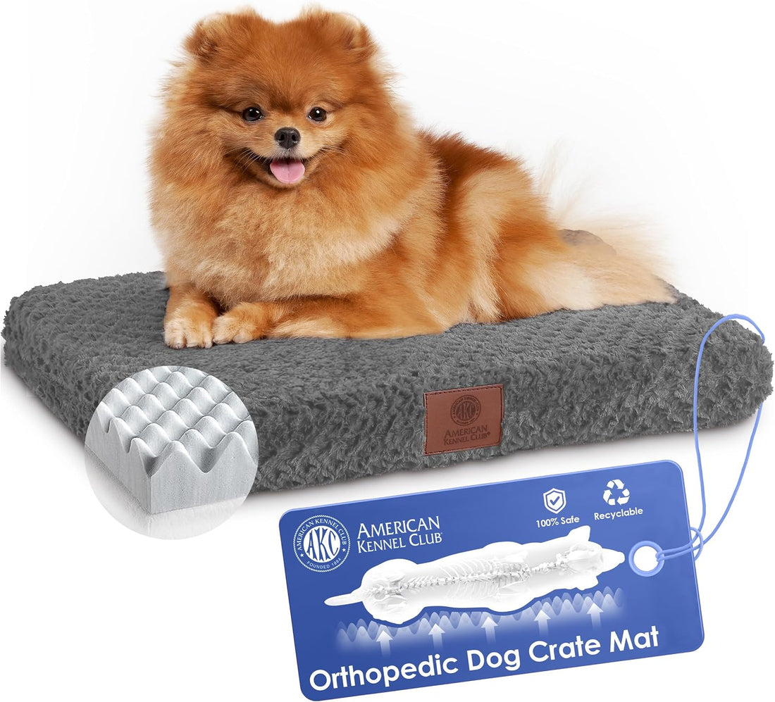 AKC Orthopedic Memory Foam Dog Crate Mat, 24" x 19"