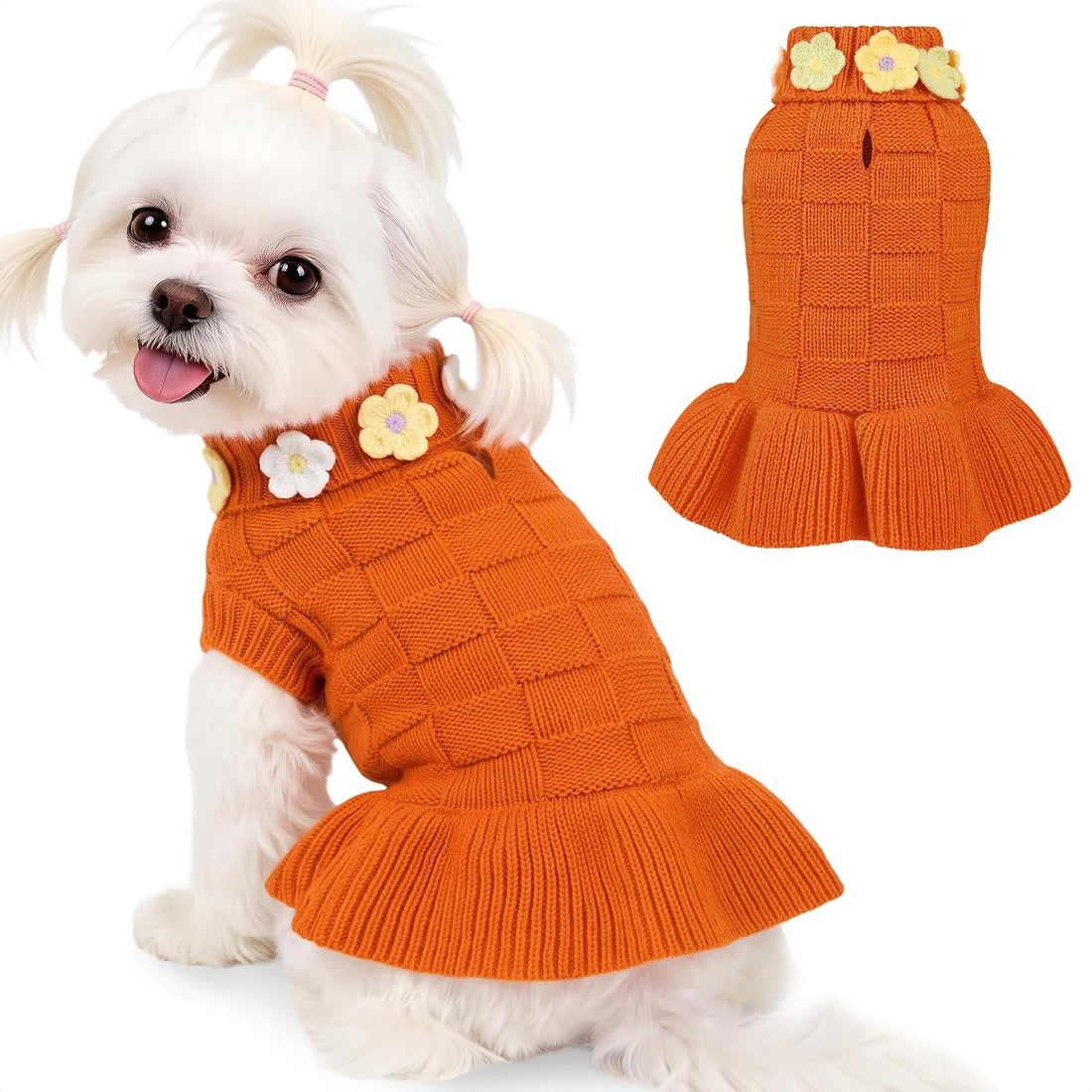 YUDODO Dog Sweater Dress for Small Dogs Girl