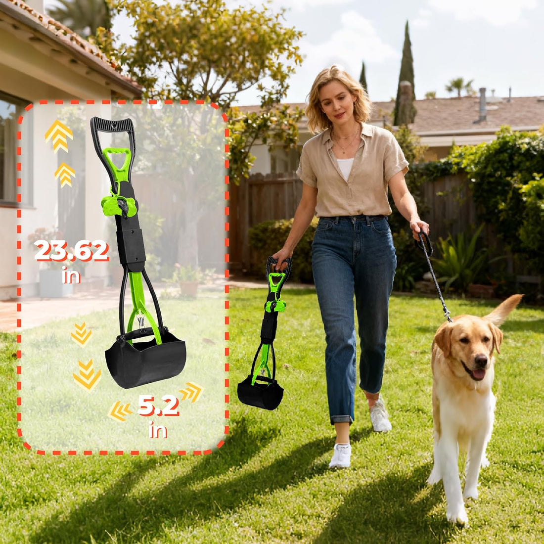 AXINCANAAN 30L Pooper Scooper with Dog Poop Trash Can Outside