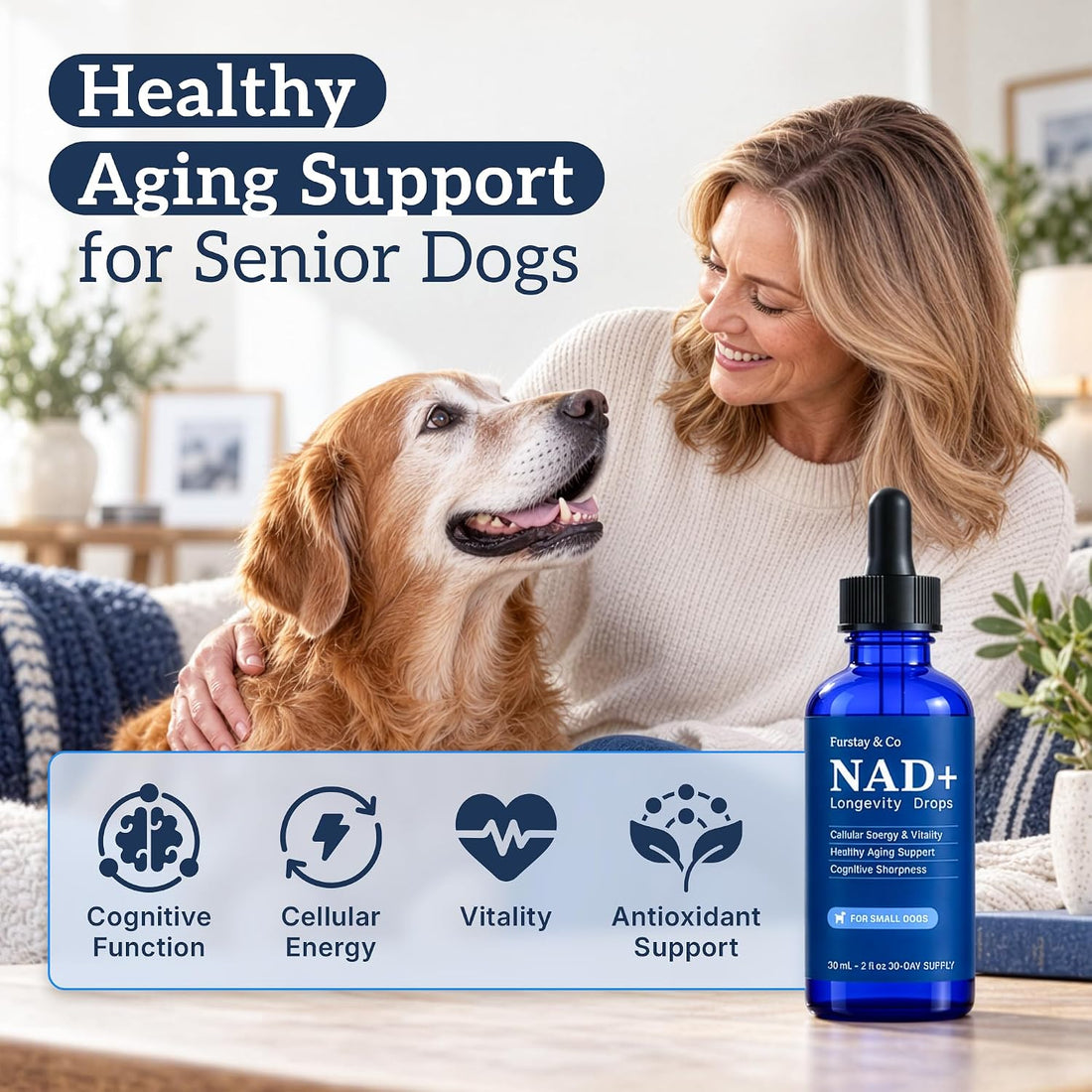 NAD+ Supplement for Senior Dogs, Large Dogs