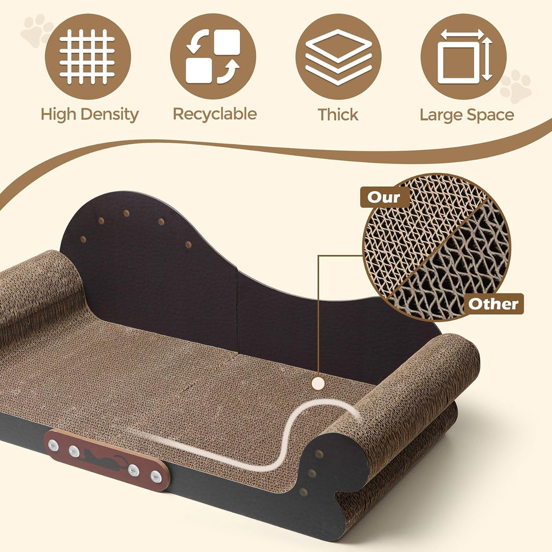 ComSaf Large Cat Scratcher Bed 26.7 in