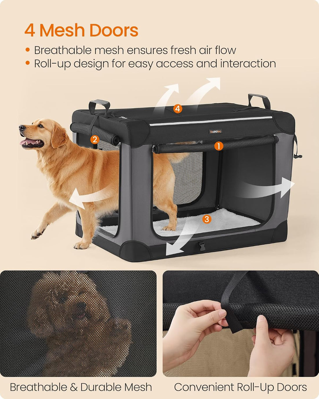 Feandrea Collapsible Dog Crate