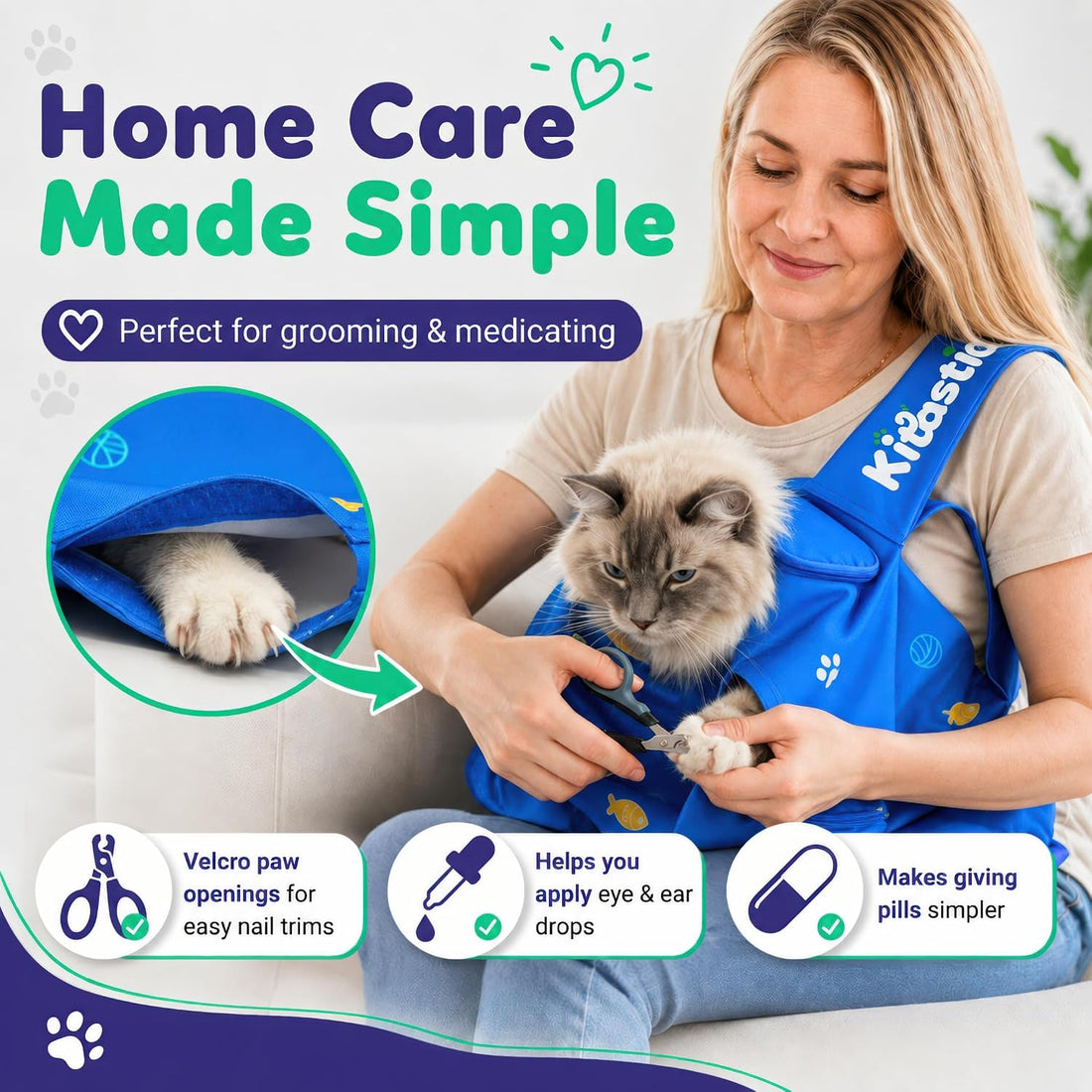 Cat Carrier Pouch - Soft Calming Sling, Vet, Grooming