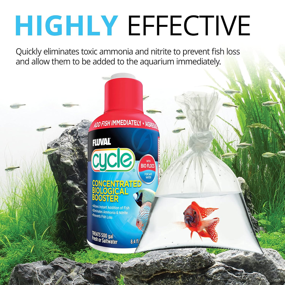 Fluval Cycle Biological Enhancer, Aquarium Water Treatment, 16.9 Oz.