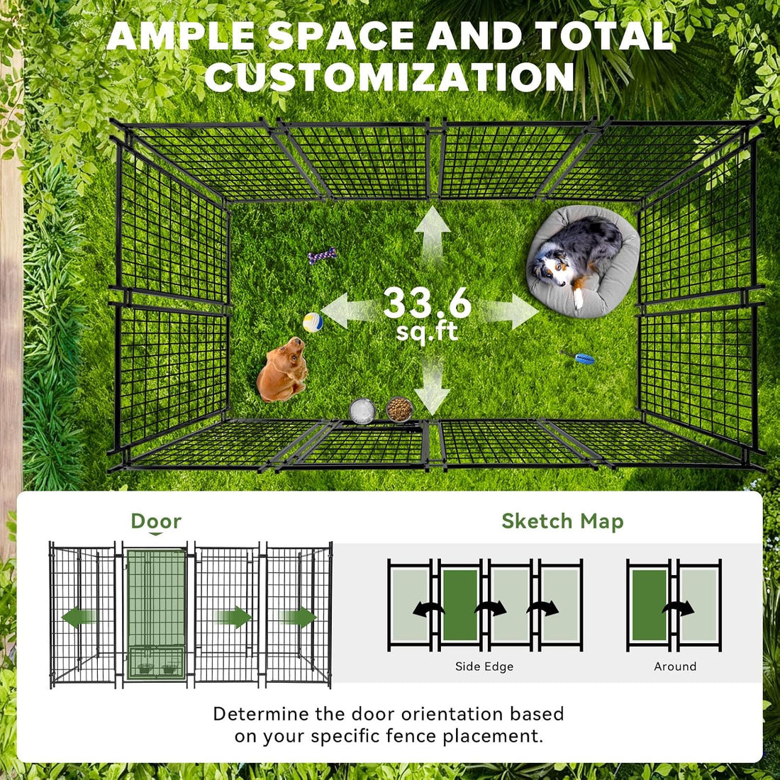 Oranland 8x4x5FT Outdoor Dog Kennel for Small/Medium/Large Dogs