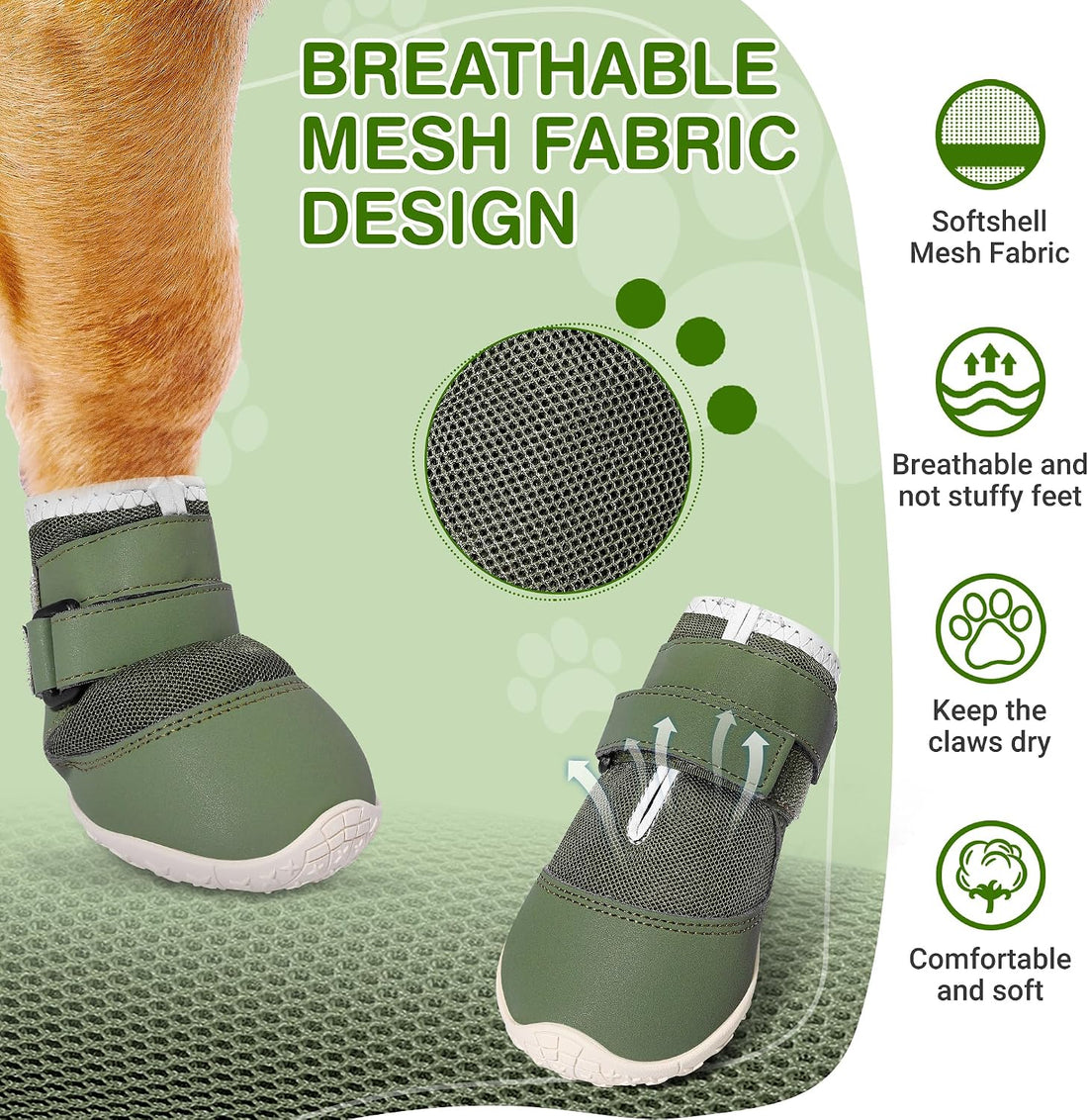 DcOaGt Dog Shoes Large Dogs XXL,Mesh Breathable Dog Boots & Paw