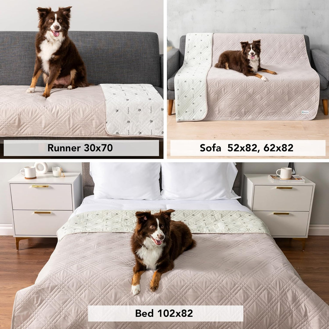 PetAmi Waterproof Couch Cover for Dog Nonslip Bed Sofa Blanket, 52x82