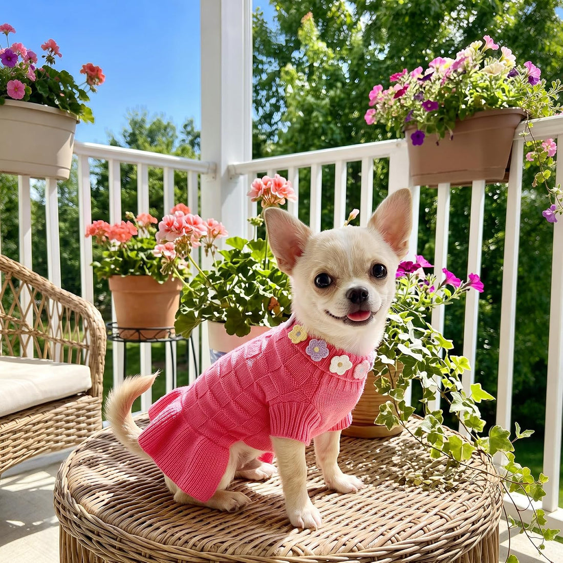 YUDODO Dog Sweater Dress for Small Dogs Girl