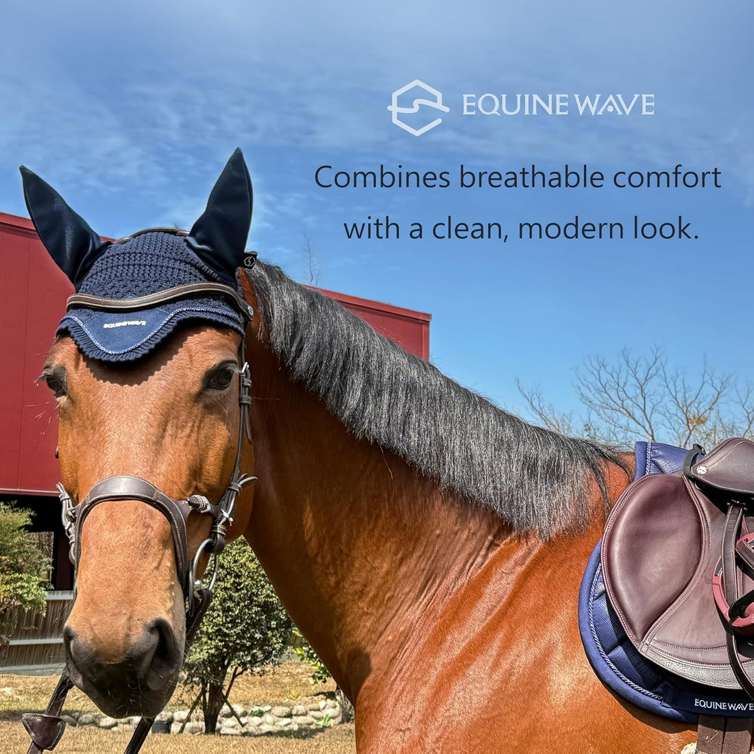 EQUINEWAVE Horse Fly Bonnet, Breathable Crochet Ear Bonnet