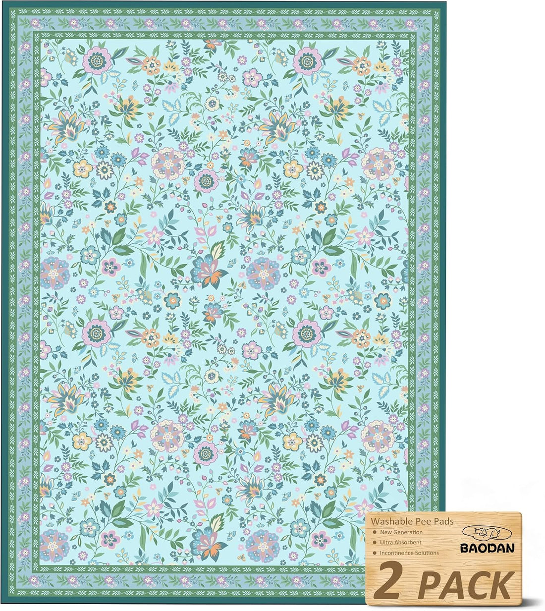 Washable Pee Pad for Dogs, 2 Pack Large Reusable Puppy Pads, 36"x48"