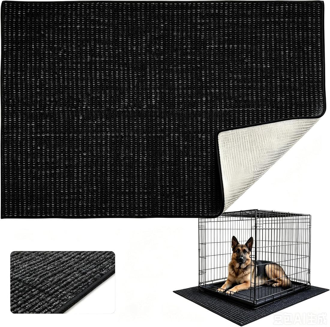Dog Crate Mat, Thick Washable Waterproof Carpet for Dog Kennel Pad