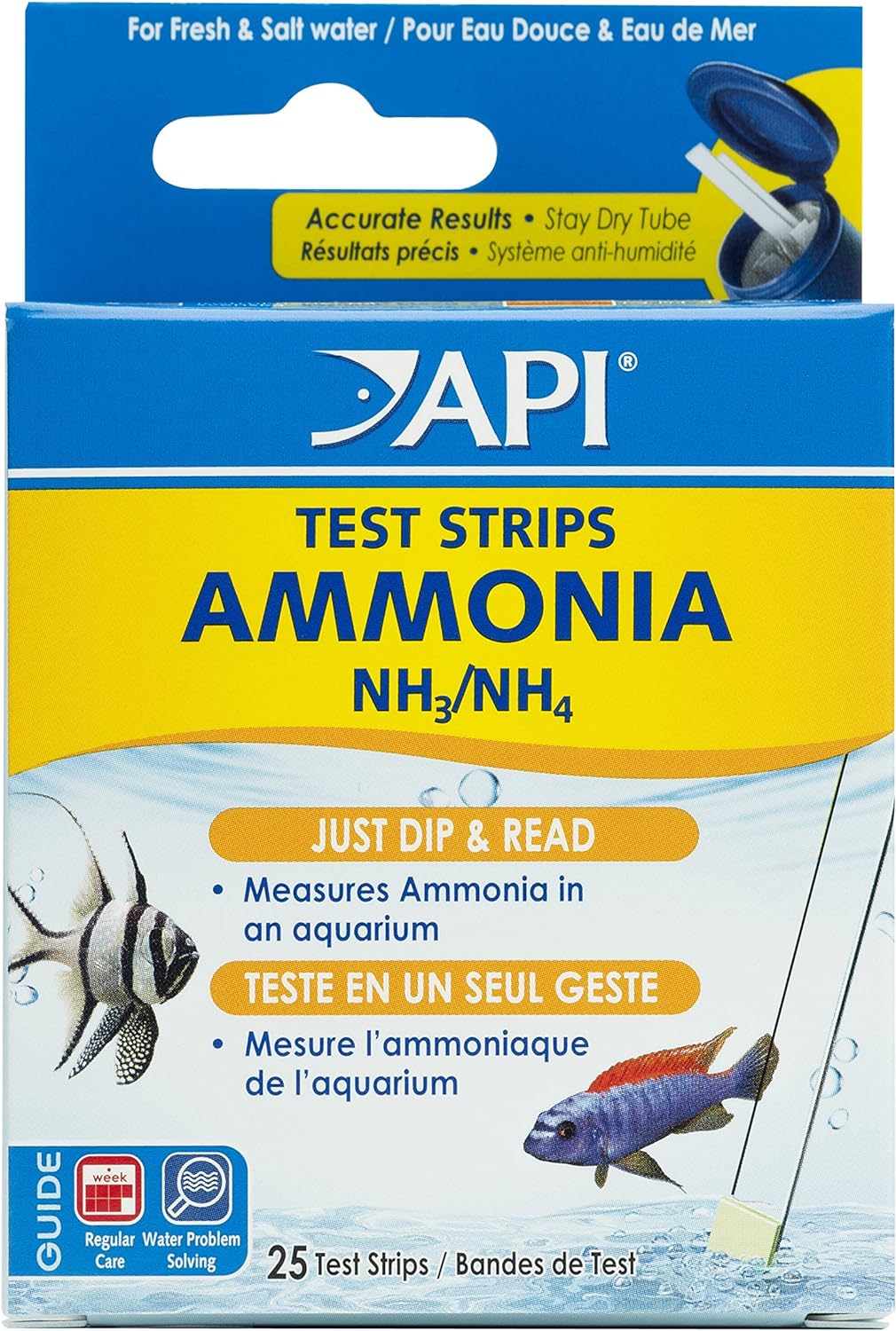 API AMMONIA TEST STRIPS Freshwater and Saltwater Aquarium Water Test