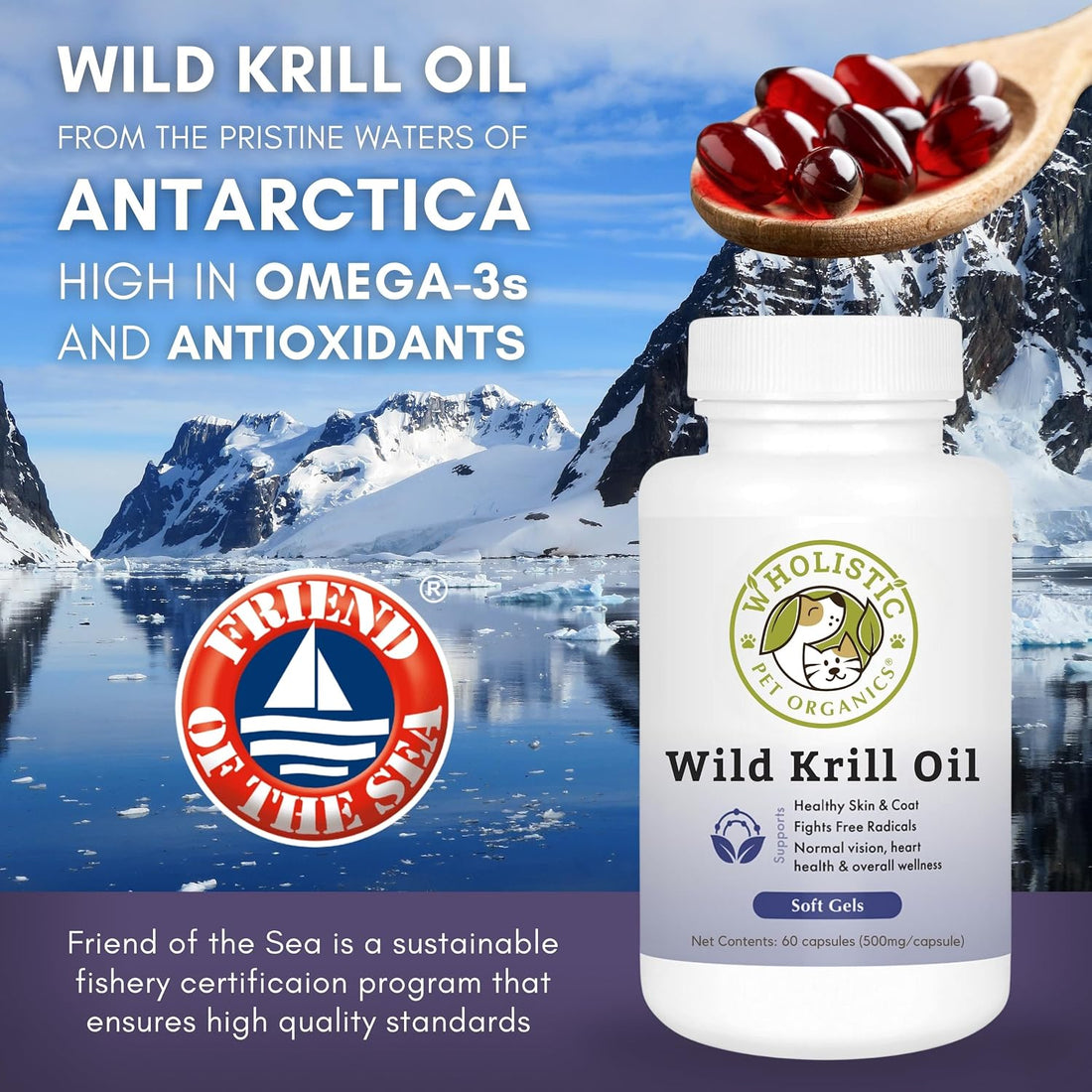Wholistic Pet Organics Krill Oil for Dogs and Cats