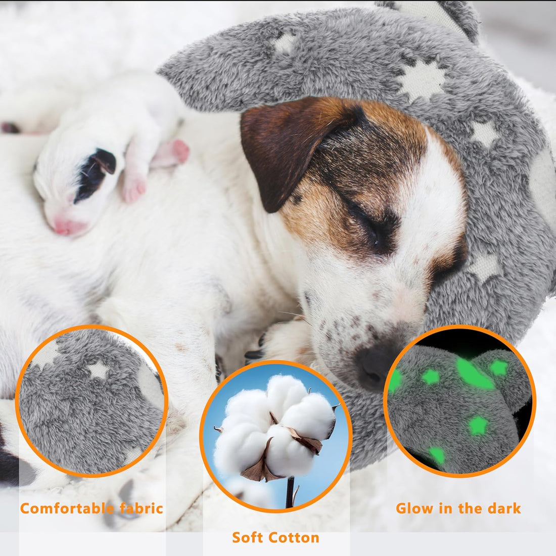 Pet Calming Pillow for Dogs, Soft U-Shaped Pillow Glow in the Dark