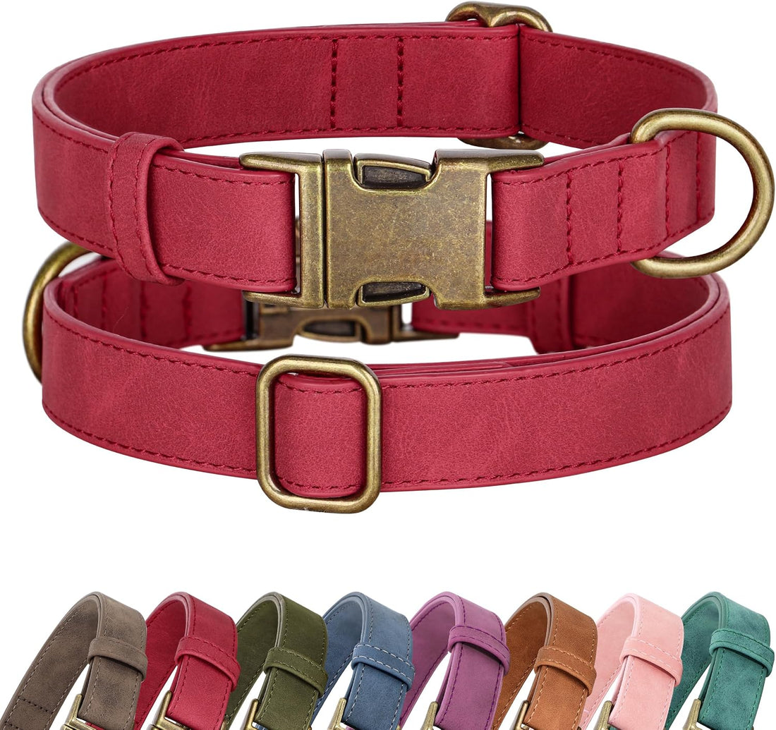 Didog Soft PU Leather Dog Collar for Large Dogs
